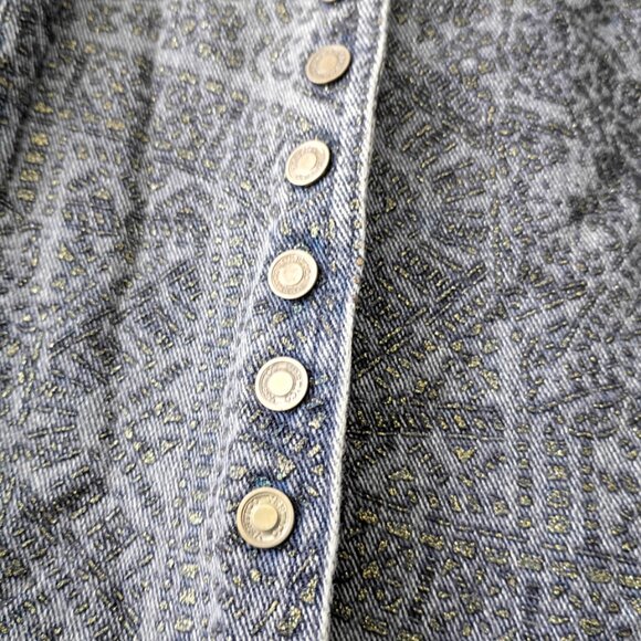 Vertigo Paris Designer Denim Jacket & Flared Pants Set – Grey Metallic Size M - Picture 3 of 12